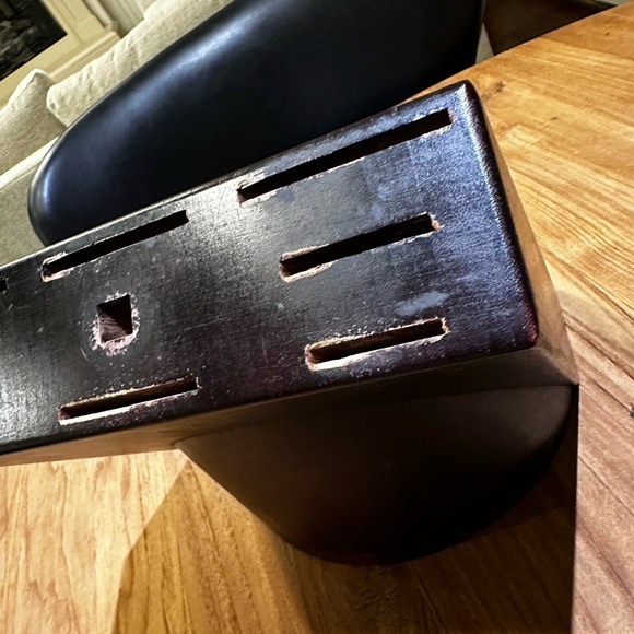 Shun Bob Kramer Sur La Table Solid Wooden Block for 7 Piece Kitchen Knife Set - Picture 9 of 10